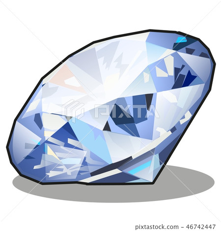 Diamond blue color isolated on white background. Vector cartoon close-up illustration. 46742447