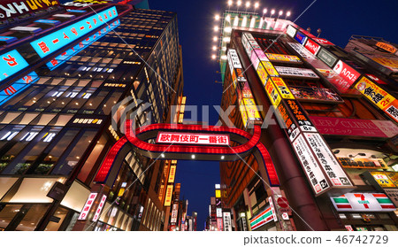 Tokyo cityscape in Japan Night view of Kabukicho Tokyo cityscape in Japan Night view of Kabukicho 46742729