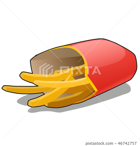 Oil fried potato fries isolated on white background. Vector cartoon close-up illustration. Oil fried potato fries isolated on white background. Vector cartoon close-up illustration. 46742757