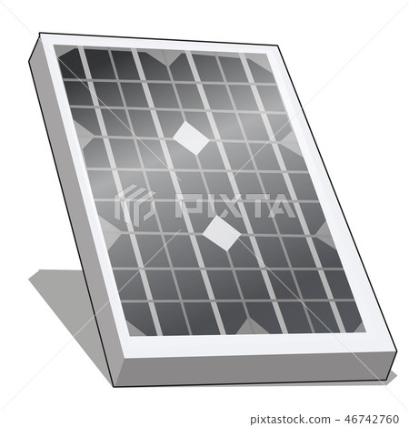 Solar panel or alternative energy photovoltaic isolated on white background. Vector cartoon close-up Solar panel or alternative energy photovoltaic isolated on white background. Vector cartoon close-up 46742760