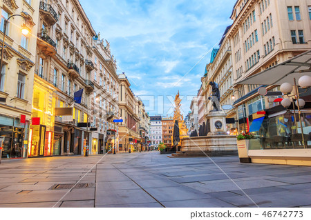 Empty Graben, Vienna shopping street, Austria, morning view Empty Graben, Vienna shopping street, Austria, morning view 46742773