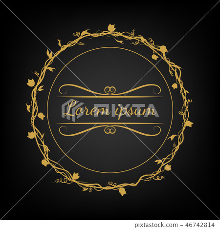 Vintage Premium Gold Elegant Monogram Autumn Maple 46742814