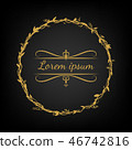 Vintage Premium Gold Elegant Monogram Autumn Leaf 46742816