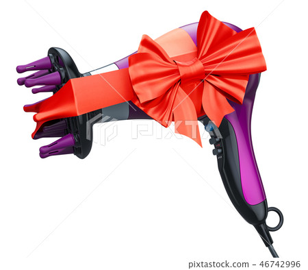 Hair dryer with nozzle with bow and ribbon 46742996