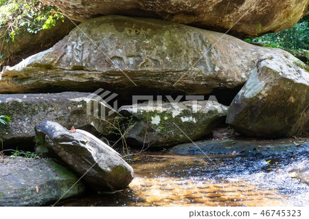 stone carving in the river at Kbal Spean stone carving in the river at Kbal Spean 46745323