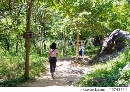 tourism walk to waterfall at Kbal Spean tourism walk to waterfall at Kbal Spean 46745834