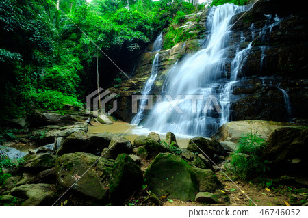Tad Mork Water falll in Chiang Mai,Thailand. Tad Mork Water falll in Chiang Mai,Thailand. 46746052
