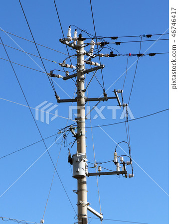 Cable and utility pole (electric pole) Cable and utility pole (electric pole) 46746417