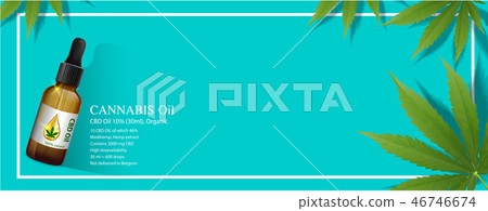 Marijuana plant and cannabis on wood floor vector. 46746674