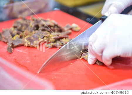 Chef cooking food in the kitchen, preparing food 46749613