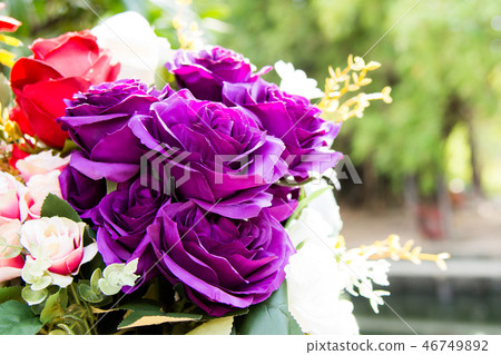 Beautiful rose of artificial flowers Beautiful rose of artificial flowers 46749892