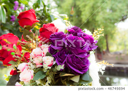 Beautiful rose of artificial flowers Beautiful rose of artificial flowers 46749894