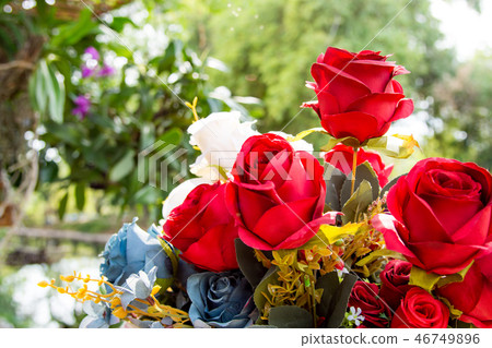Beautiful rose of artificial flowers Beautiful rose of artificial flowers 46749896