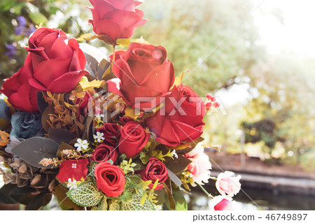 Beautiful rose of artificial flowers Beautiful rose of artificial flowers 46749897