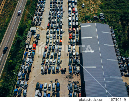 Aerial view of the big car dump 46750349