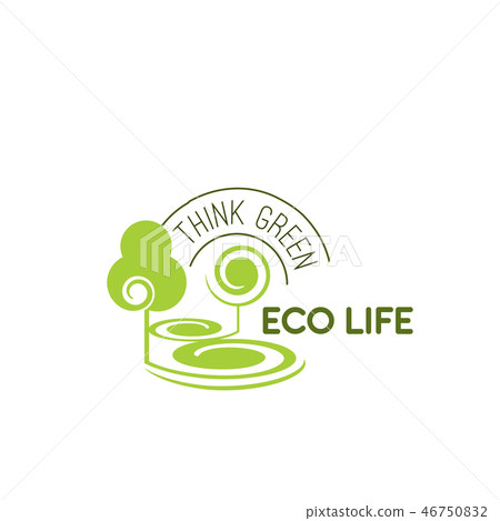 Vector icon of green trees for eco life Vector icon of green trees for eco life 46750832