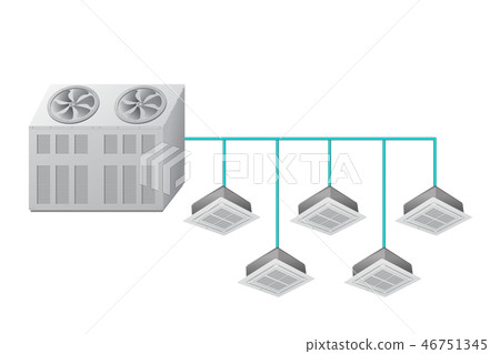 Chiller with Ceiling Cassette indoor units. 46751345