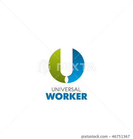 U letter vector icon for universal worker 46751367