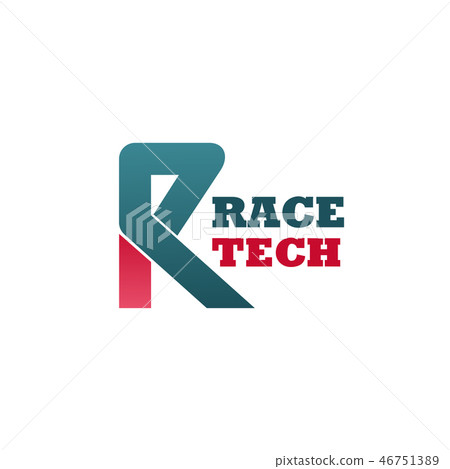 R letter vector icon for race tech company 46751389