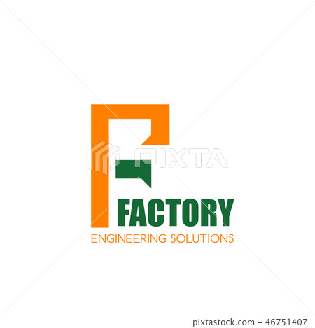 F letter vector icon for engineering factory F letter vector icon for engineering factory 46751407