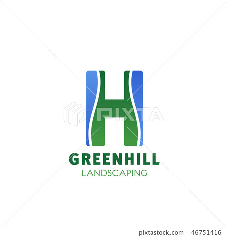 Greenhell landscaping letter H vector icon Greenhell landscaping letter H vector icon 46751416