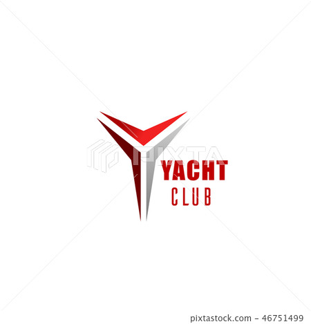 Yacht club icon for nautical, sailing sport emblem 46751499