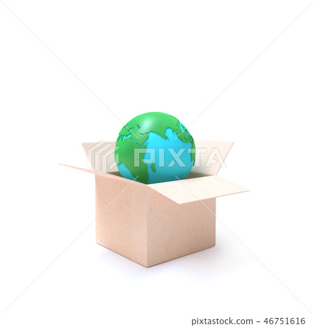 Transport idea concept. globe in the box Transport idea concept. globe in the box 46751616