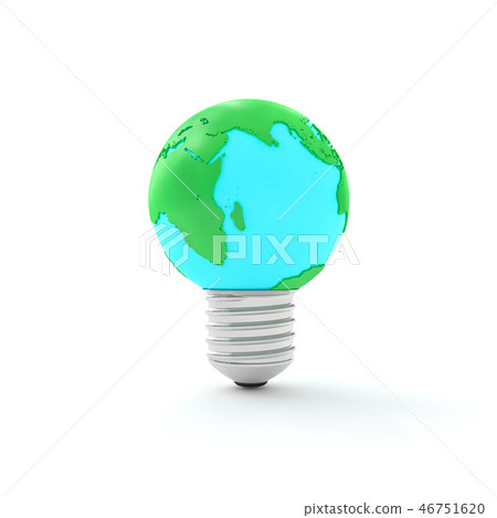 Energy idea concept, Earth in light bulb 46751620