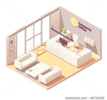 Vector isometric office reception desk interior Vector isometric office reception desk interior 46752500