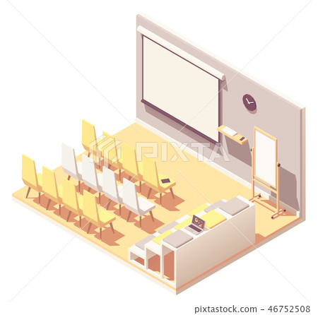 Vector isometric office presentation room interior 46752508