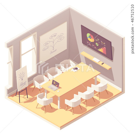 Vector isometric office conference room interior Vector isometric office conference room interior 46752510