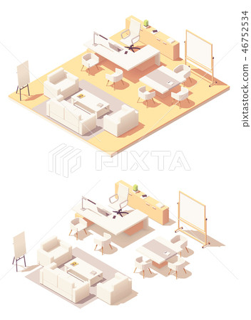Vector isometric executive office interior Vector isometric executive office interior 46752534