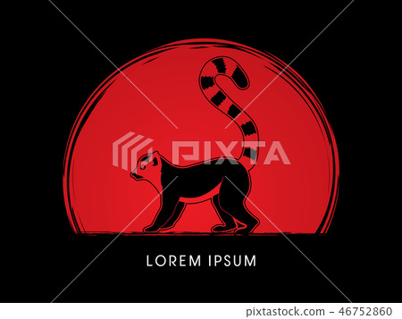 Lemur side view graphic vector. Lemur side view graphic vector. 46752860