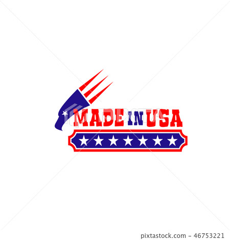 Vector eagle and stars icon for Made in USA 46753221