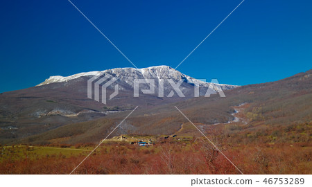 Panorama view to Demirji mountain range, Crimea 46753289
