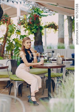 girl in cafe girl in cafe 46753388