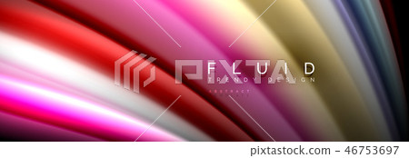 Abstract liquid colorful banner. Trendy wavy dynamic design. Fluid color shapes. Abstract liquid colorful banner. Trendy wavy dynamic design. Fluid color shapes. 46753697