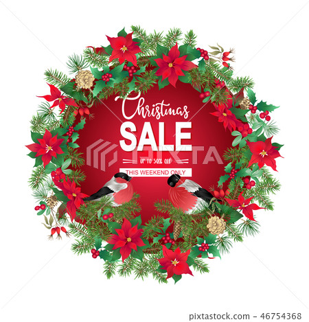 Christmas sale. Poster, card, banner. 46754368