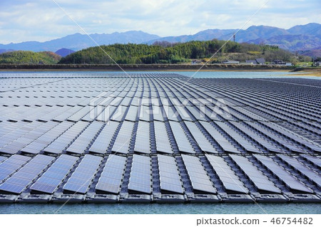 Solar power plant on the water (Kagawa prefecture, New pond) Solar power plant on the water (Kagawa prefecture, New pond) 46754482