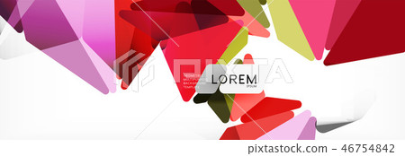 Mosaic triangular low poly style abstract geometric background. Polygonal vector. Abstract white 46754842