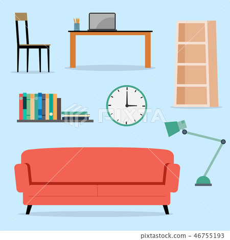 Set of furniture interior flat Vector illustration Set of furniture interior flat Vector illustration 46755193