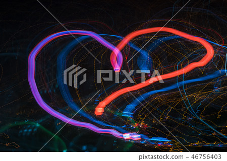Bright glow spiral heart shaped patterns Bright glow spiral heart shaped patterns 46756403