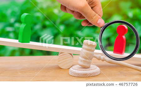 wooden figures of people. rivals in business wooden figures of people. rivals in business 46757726