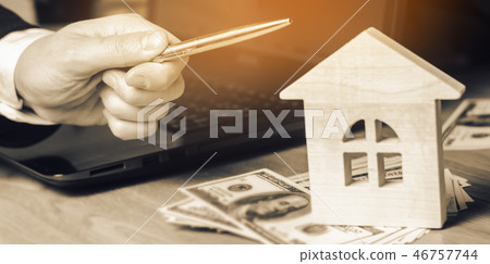 Real estate concept. Buying and selling homes Real estate concept. Buying and selling homes 46757744