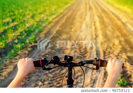bicycle and man on nature close up, travel bicycle and man on nature close up, travel 46758121
