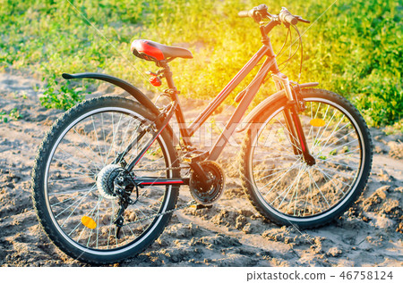bicycle on nature close up, travel, healthy bicycle on nature close up, travel, healthy 46758124