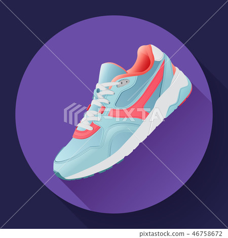 fitness sneakers shoes for training running shoe flat design with long shadow fitness sneakers shoes for training running shoe flat design with long shadow 46758672