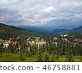 Mountain village landscape with dramatic sky 46758881