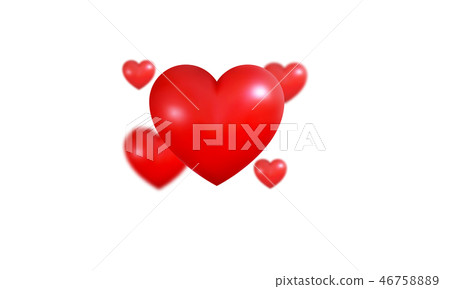 Valentine hearts background. Shiny realistic 3d Valentines red hearts. Valentine's Day background Valentine hearts background. Shiny realistic 3d Valentines red hearts. Valentine's Day background 46758889