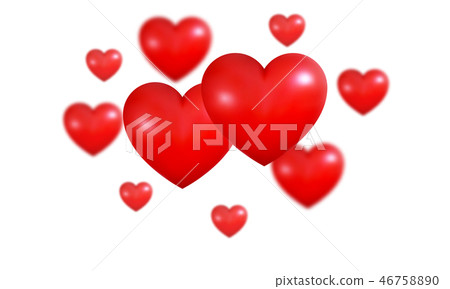 Hearts background. Shiny realistic 3d Valentines red hearts. Valentine's Day background Hearts background. Shiny realistic 3d Valentines red hearts. Valentine's Day background 46758890
